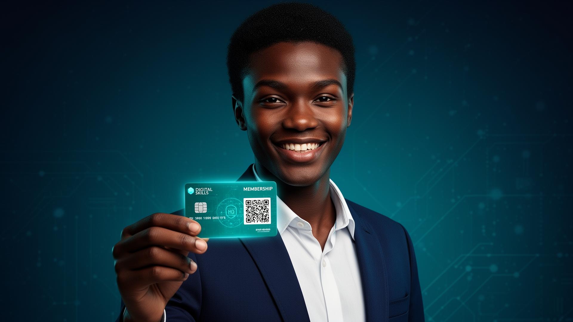 HustleAid member with digital skills card